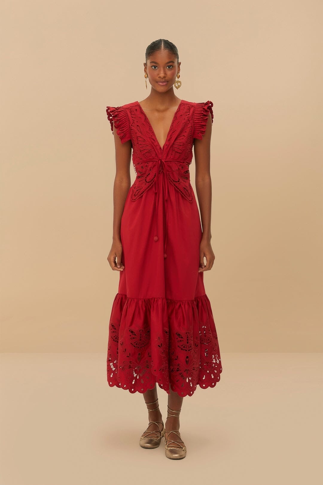 white eyelet dress midi 100% Cotton White Eyelet Cutout Midi Dress - All Dresses